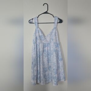 Altar’d State Blue Floral Mini Dress Sleeveless V-Neck Empire Waist Size XL